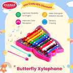 Chanak Musical Butterfly Xylophone Toy (Pink) Aditi Toys Pvt. Ltd.