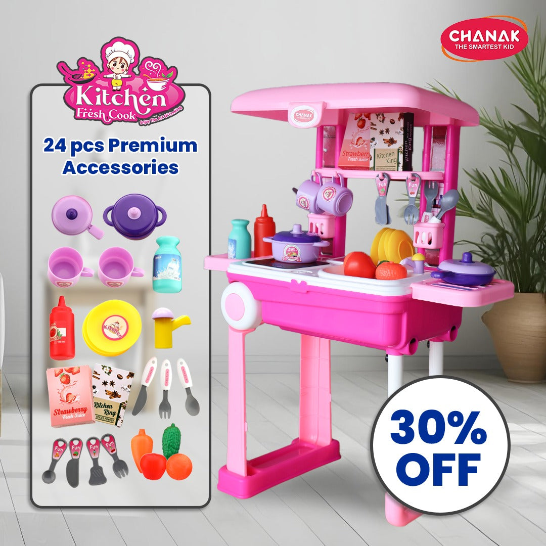 Chanak Kitchen Set Trolley -Kitchen Suitcase Set On Wheels Aditi Toys Pvt. Ltd.