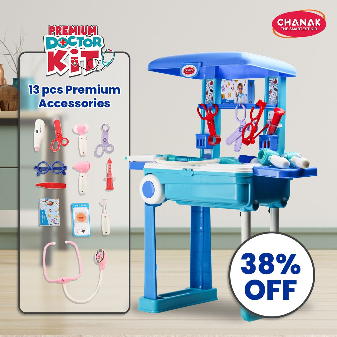 Premium Doctor Set Trolley for Kids with LED Light Instruments (Pink) Aditi Toys Pvt. Ltd.