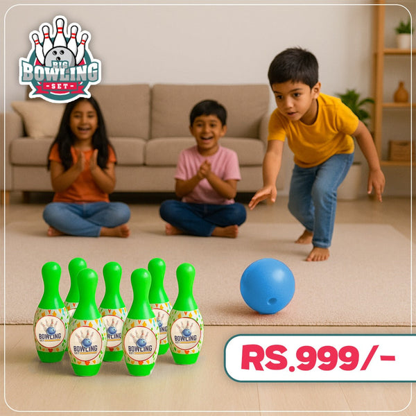 Chanak Big Bowling Set for Kids (3+ Yrs) | 6 Pins, 1 Ball | Green| Safe & BIS Approved Aditi Toys Pvt. Ltd.