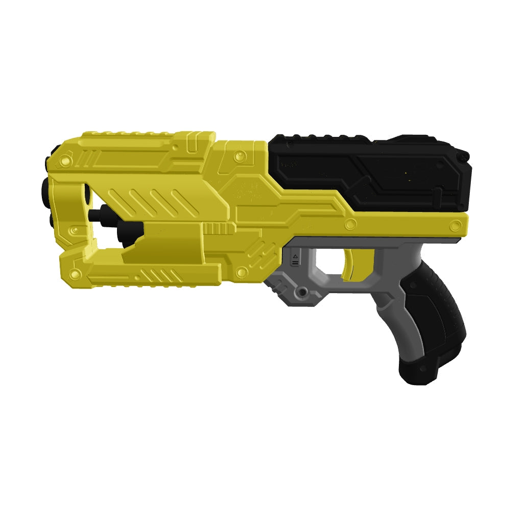 Chanak Six Fire Toy Blaster Gun for Kids 6+ Years | 6-Dart Rotating Drum, 45 Feet Range – BIS Approved (Yellow)