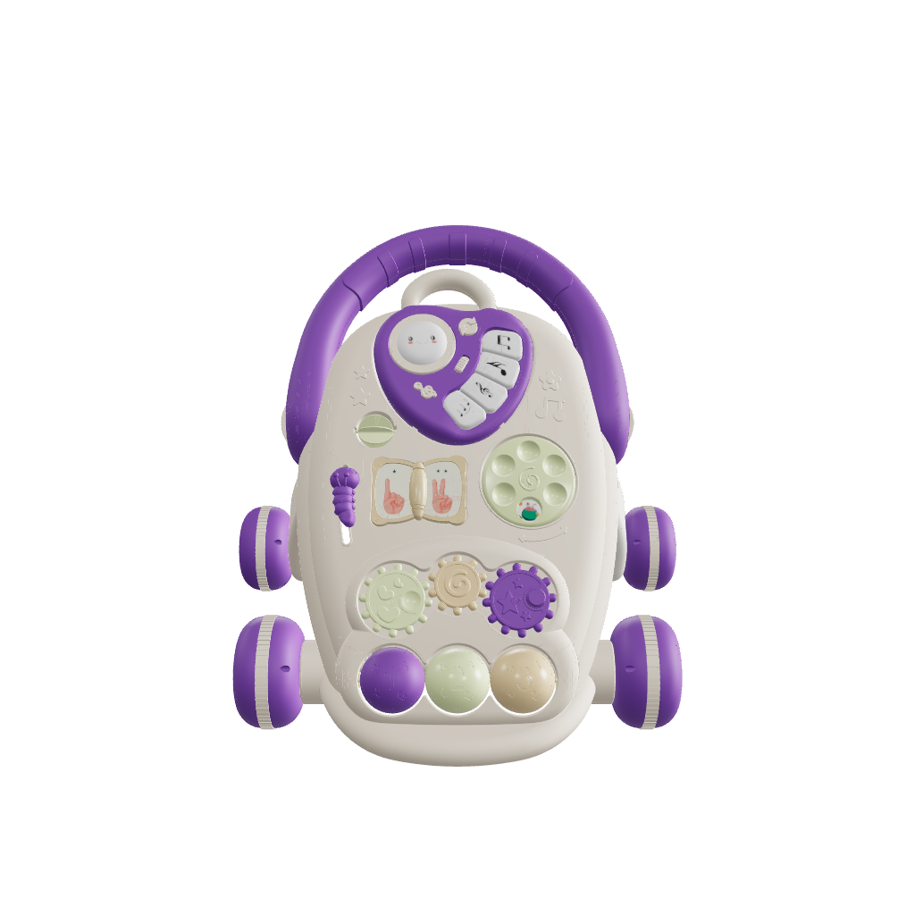 Chanak Happy Feet Baby Walker for 9+ Months | Adjustable Speed, Anti-Slip Wheels, Music & Activity Centre – BIS Approved (Purple)