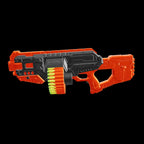 Chanak Motorized Dart Blaster Gun for Kids 5+ Years | 30 Foam Bullets, 60 Feet Range, Rechargeable – BIS Approved (Black-Orange)