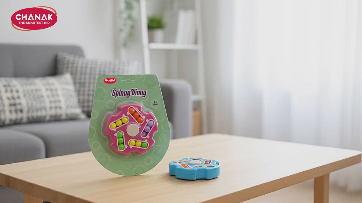 Chanak Magic Bean Cube Fidget Spinner for Kids & Adults 3+ Years | 2-in-1 Stress Relief Sensory Puzzle Toy – BIS Approved
