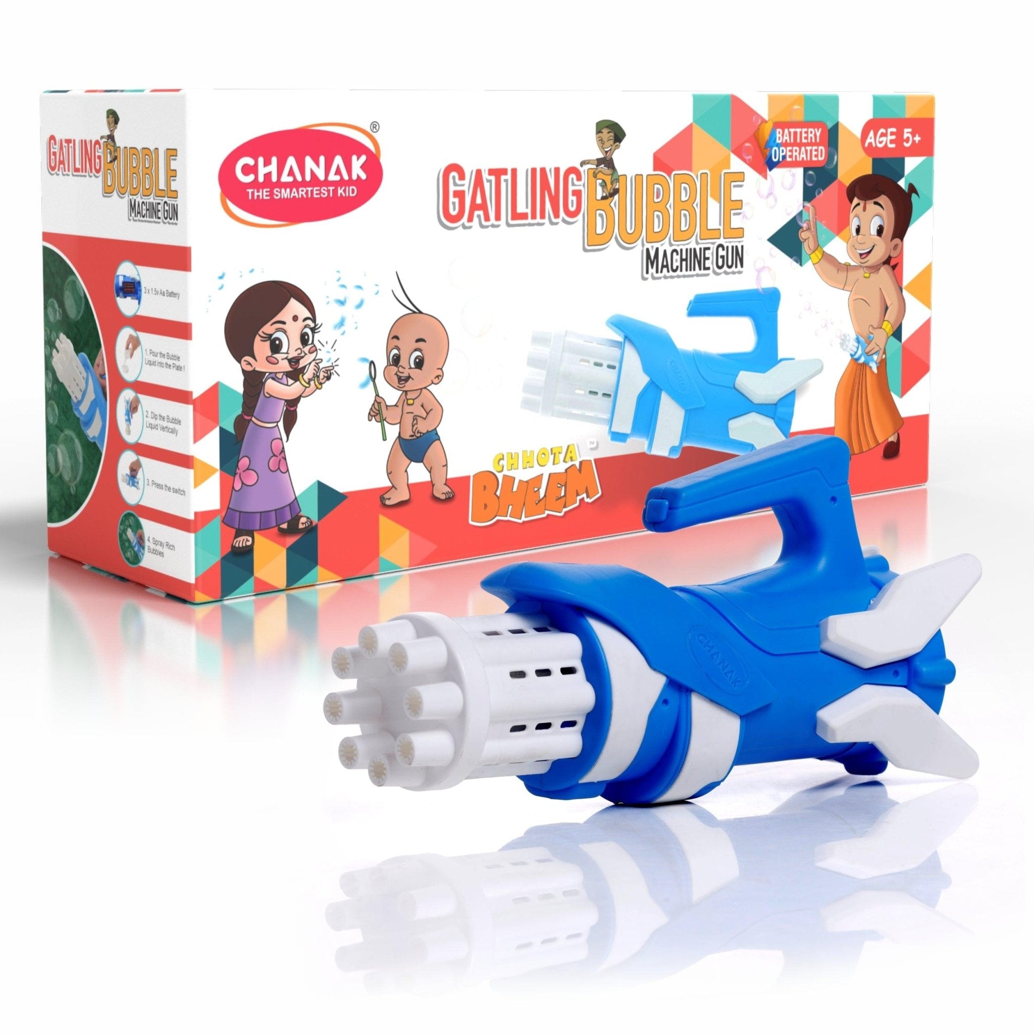 Chanak Gatling Bubble Gun for Kids (Blue) - chanak