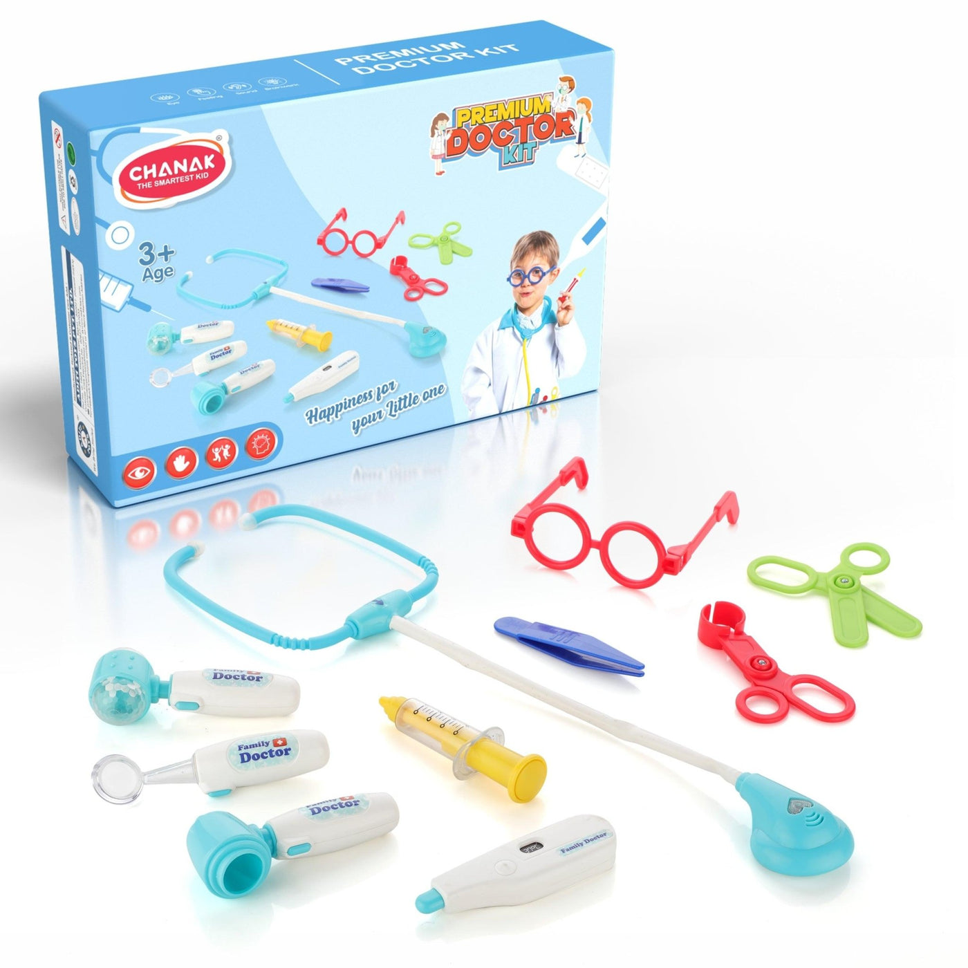 Chanak Premium Doctor Set for Kids - 10 Piece (Sky Blue) - chanak