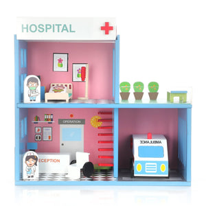 Chanak Wooden Hospital Set for Kids (18 Pieces) - chanak