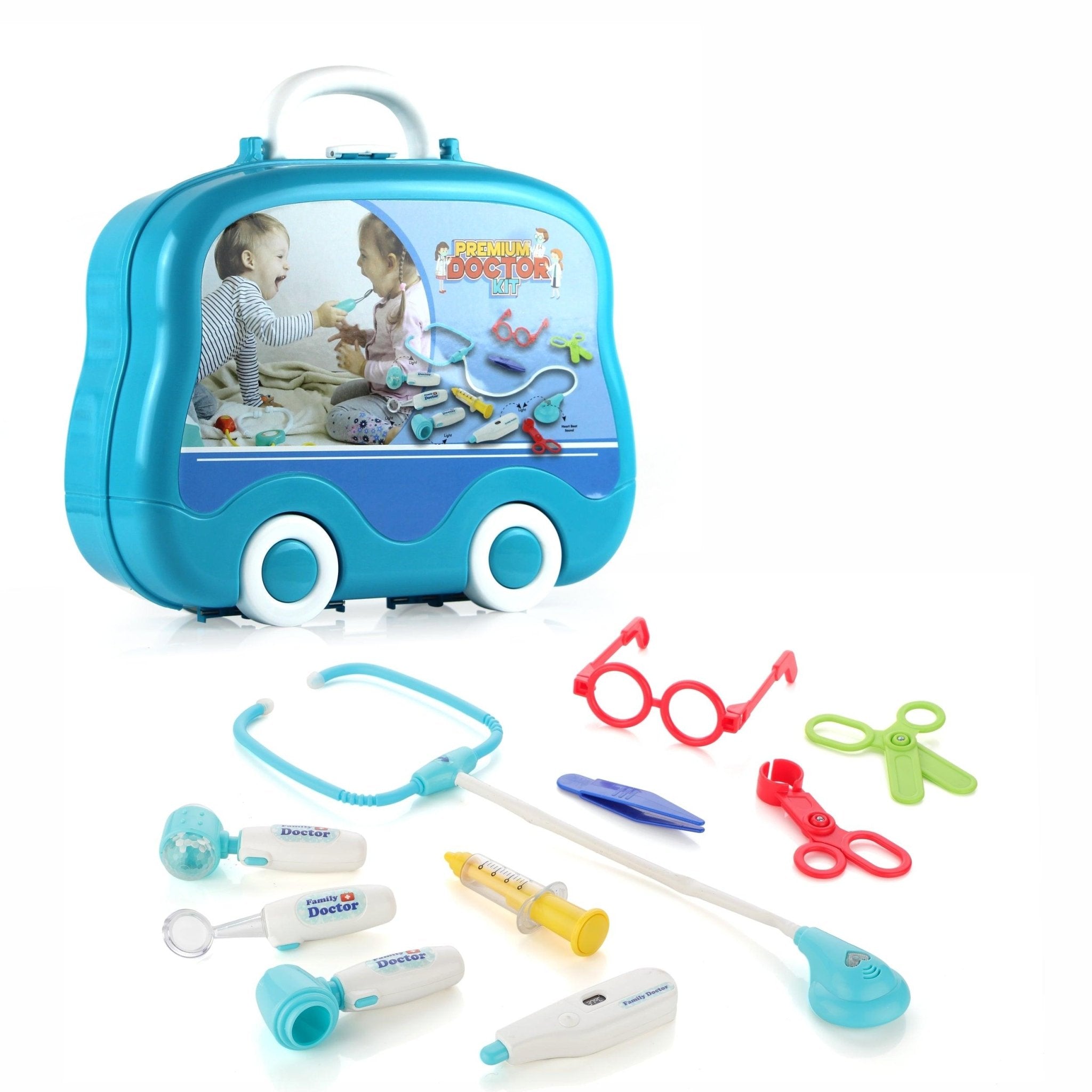 Chanak s Doctor Suitcase Wheel with LED Light Blue Instruments chanak